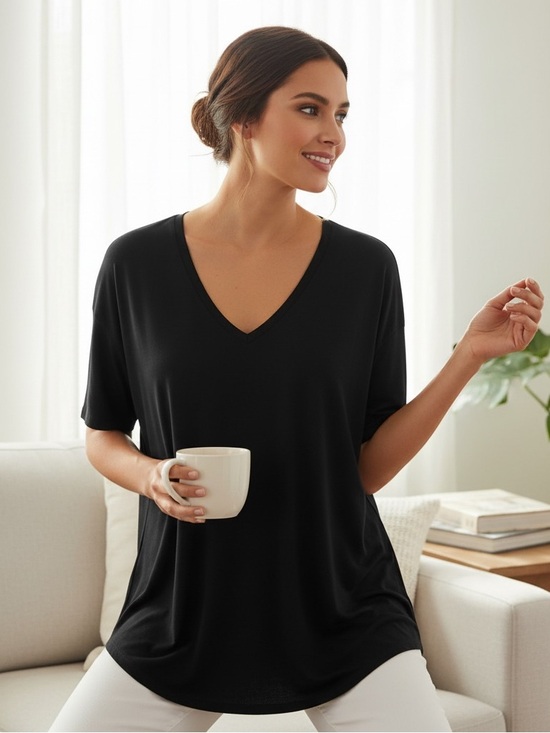 Express Tops - Express black v-neck tunic tee